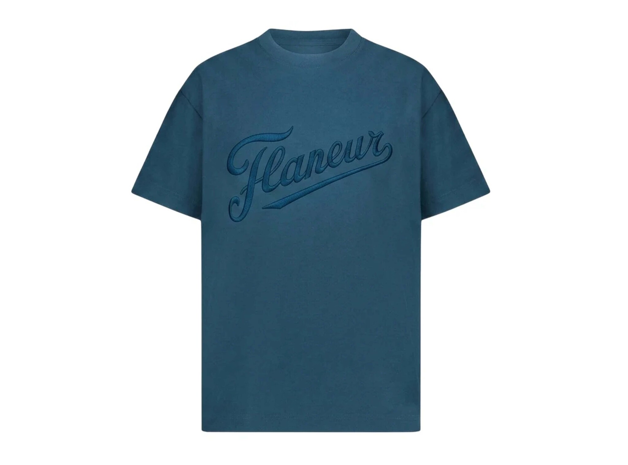 Flaneur Embroidered Logo T Shirt Navy FTSH296