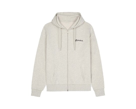 Flaneur Signature Zip Up Hoodie Heather Grey FZIP197