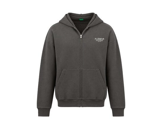 Sound & Design Studio Member Zip Up Washed Black FZIP224 Flaneur Sound & Design Studio Member Zip Up Washed Black FZIP224