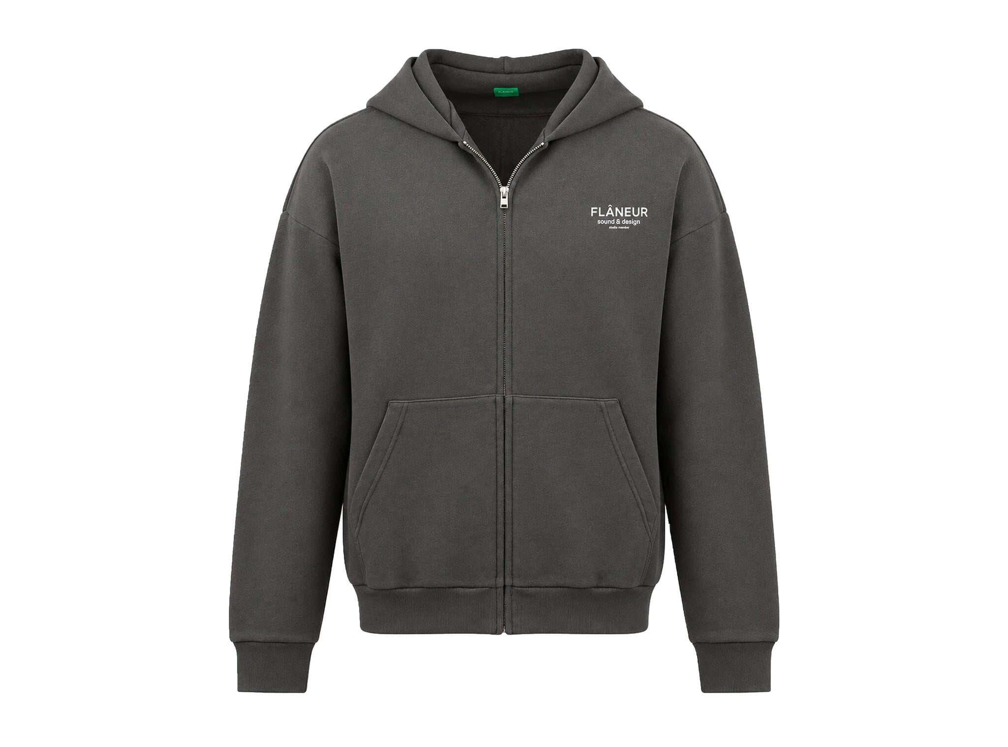 Sound & Design Studio Member Zip Up Washed Black FZIP224 Flaneur Sound & Design Studio Member Zip Up Washed Black FZIP224