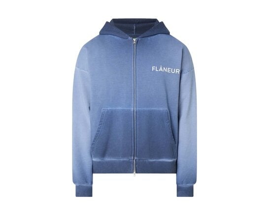 Double Logo Zip Up Navy FZIP220 Flaneur Double Logo Zip Up Navy FZIP220