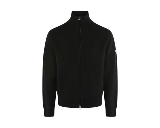 Badge Knit Cardigan Black FKNI048 Flaneur Badge Knit Cardigan Black FKNI048