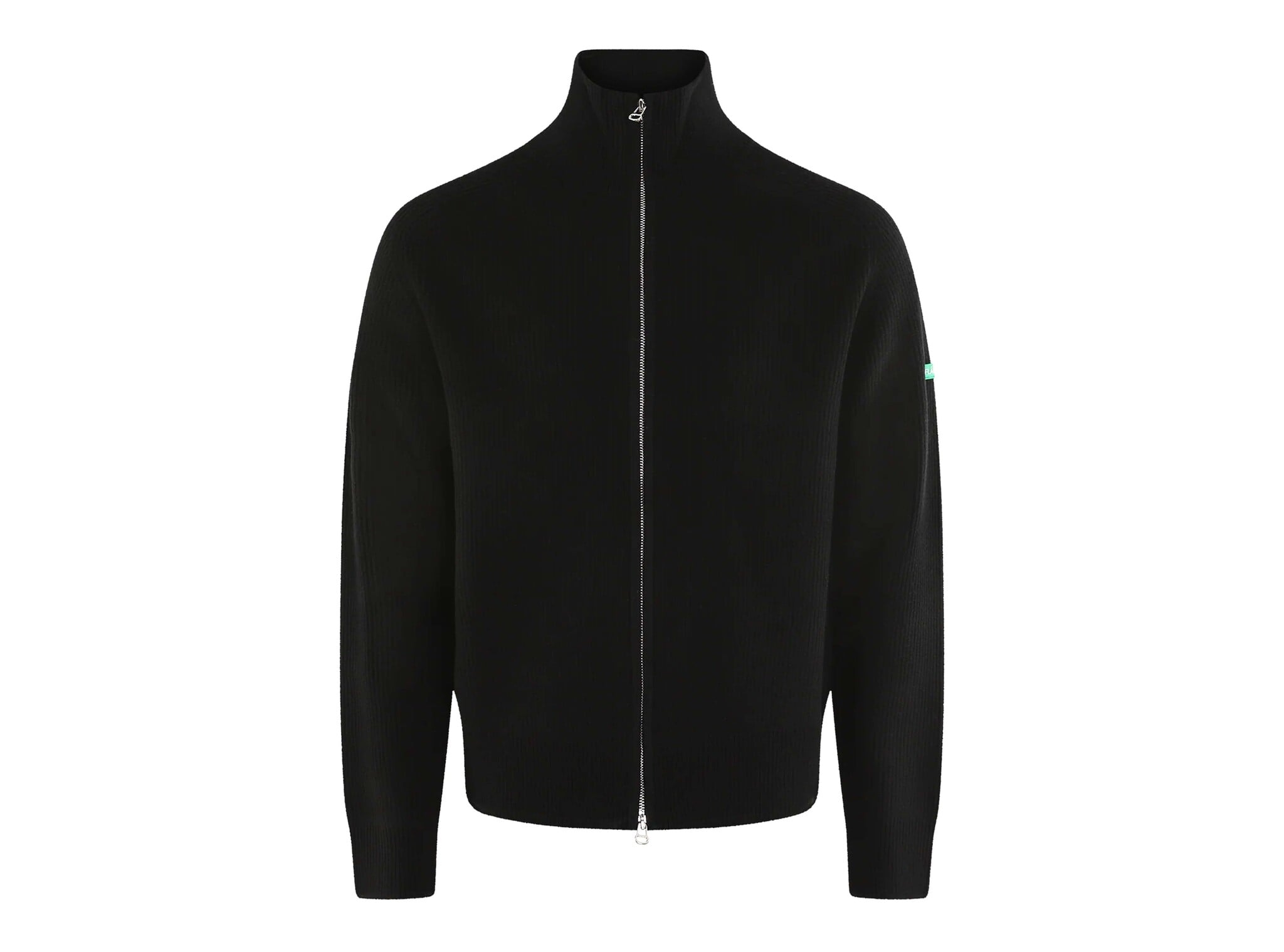 Badge Knit Cardigan Black FKNI048 Flaneur Badge Knit Cardigan Black FKNI048