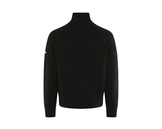 Badge Knit Cardigan Black FKNI048 Flaneur Badge Knit Cardigan Black FKNI048