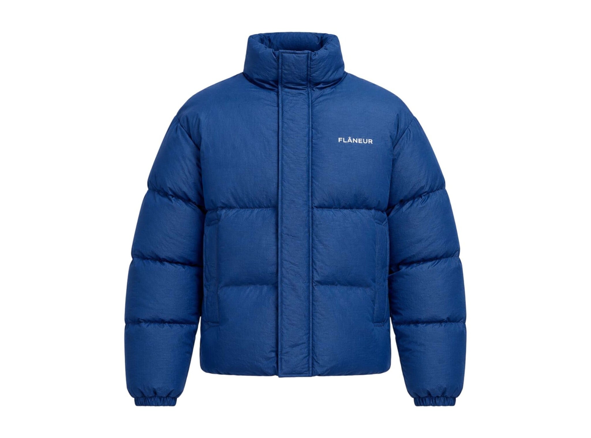 Logo Puffer Jacket Blue FOUT225 Flaneur Logo Puffer Jacket Blue FOUT225