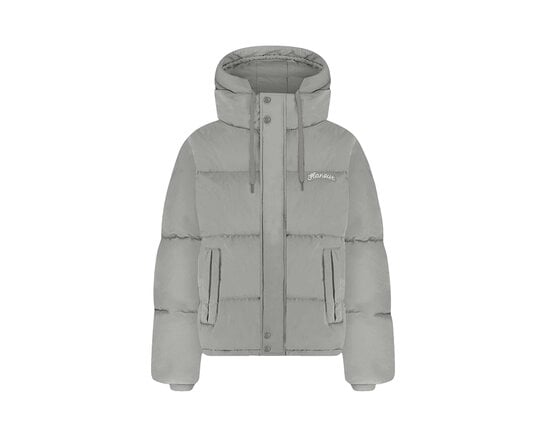 Signature Hooded Puffer Grey FOUT072 Flaneur Signature Hooded Puffer Grey FOUT072