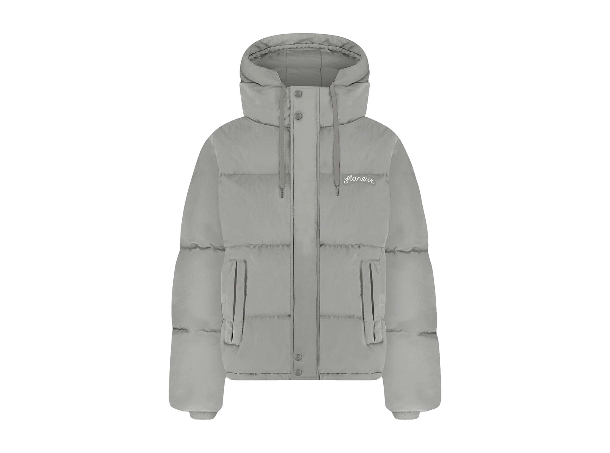 Signature Hooded Puffer Grey FOUT072 Flaneur Signature Hooded Puffer Grey FOUT072