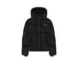 Signature Hooded Puffer Jacket Black FOUT072 Flaneur Signature Hooded Puffer Jacket Black FOUT072