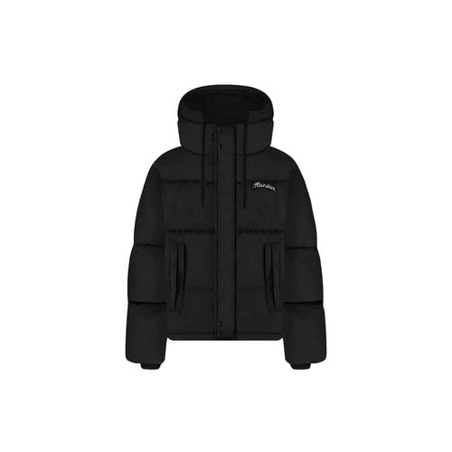 Signature Hooded Puffer Jacket Black FOUT072