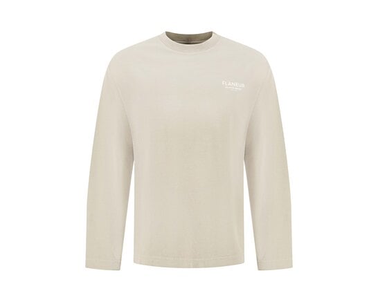 Sound & Design Studio Member Longsleeve Washed Beige FTSH262 Flaneur Sound & Design Studio Member Longsleeve Washed Beige FTSH262