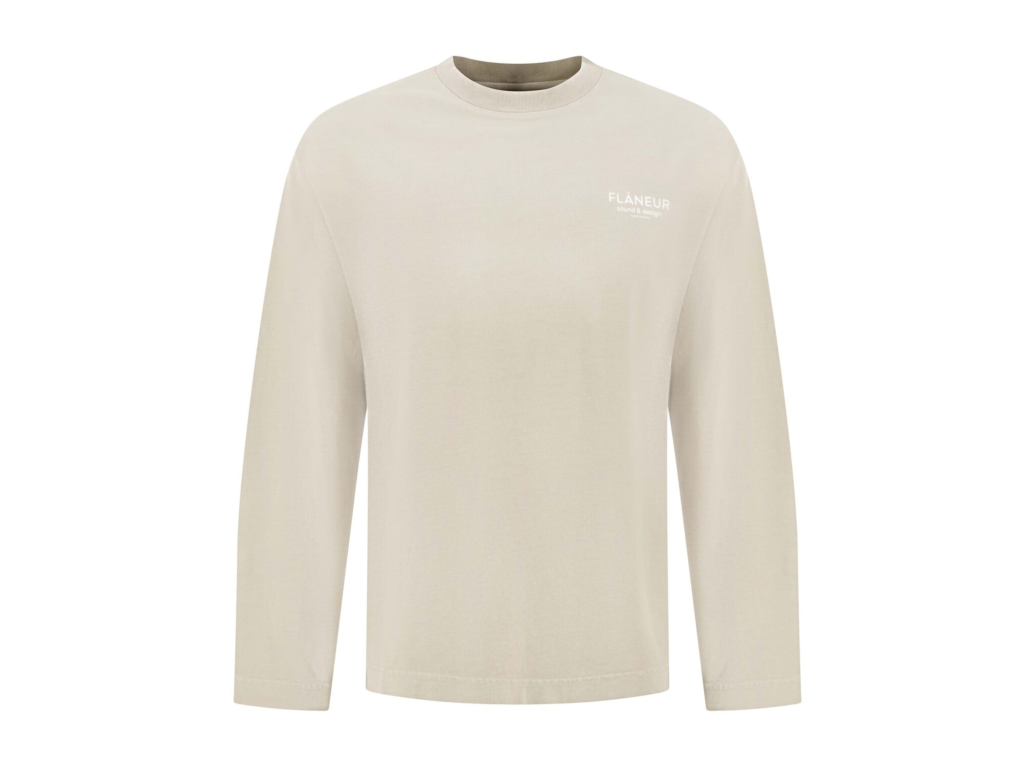 Sound & Design Studio Member Longsleeve Washed Beige FTSH262 Flaneur Sound & Design Studio Member Longsleeve Washed Beige FTSH262