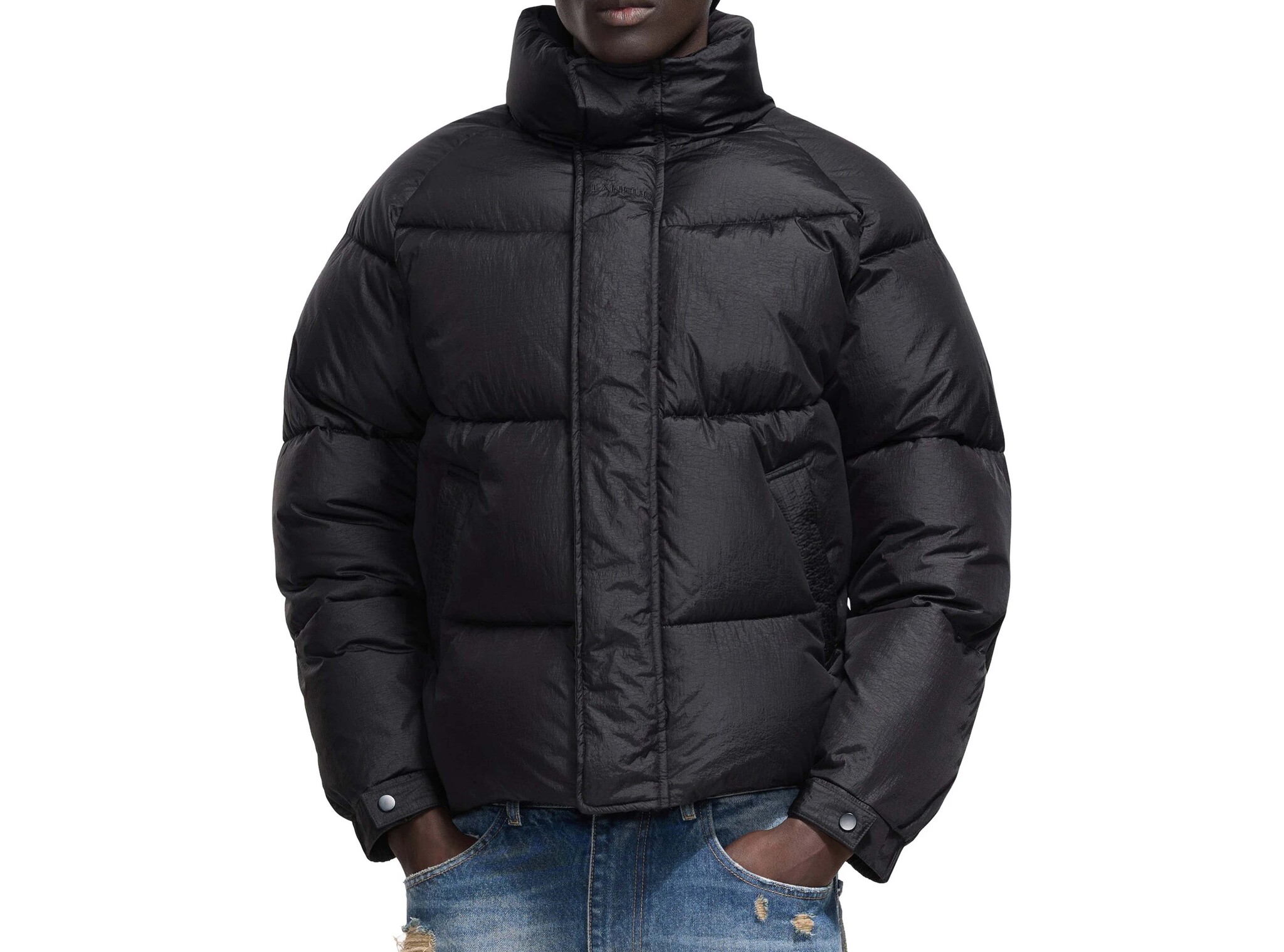 Embroidered Puffer Jacket Black FOUT220 Flaneur Embroidered Puffer Jacket Black FOUT220