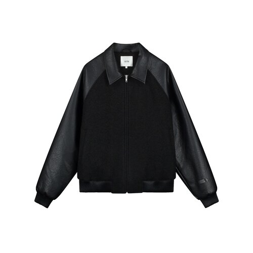 Leather Varsity Jacket Black AW26 059J