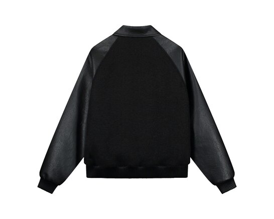 Leather Varsity Jacket Black AW26 059J Arte Antwerp Leather Varsity Jacket Black AW26 059J