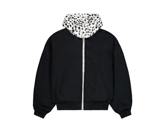 X Ice Cream Faux Fur Full Zip Hoodie Black White 268370 95 Alpha Industries X Ice Cream Faux Fur Full Zip Hoodie Black White 268370 95