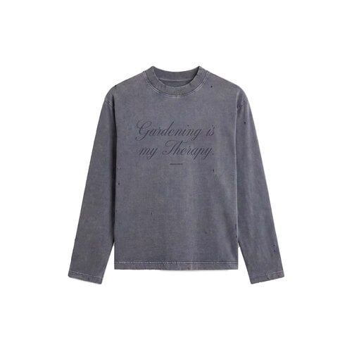 Distressed Quote Longsleeve Washed Shadow Black FW26 2089