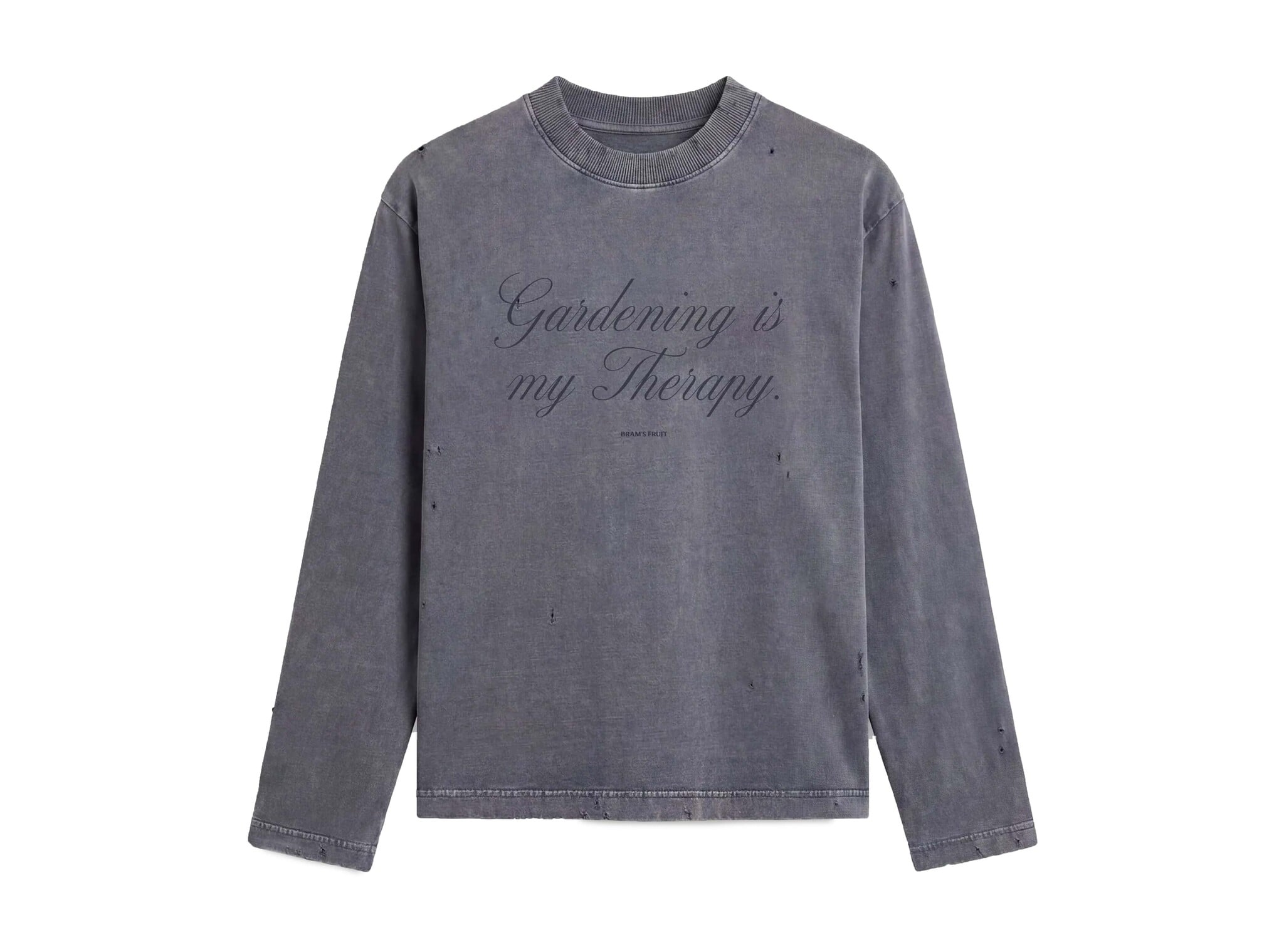 Distressed Quote Longsleeve Washed Shadow Black FW26 2089 Brams Fruit Distressed Quote Longsleeve Washed Shadow Black FW26 2089