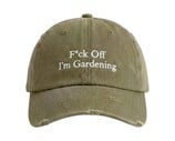 F*ck Off I'm Gardening Cap Distressed Forrest Green FW26 2610 Brams Fruit F*ck Off I'm Gardening Cap Distressed Forrest Green FW26 2610
