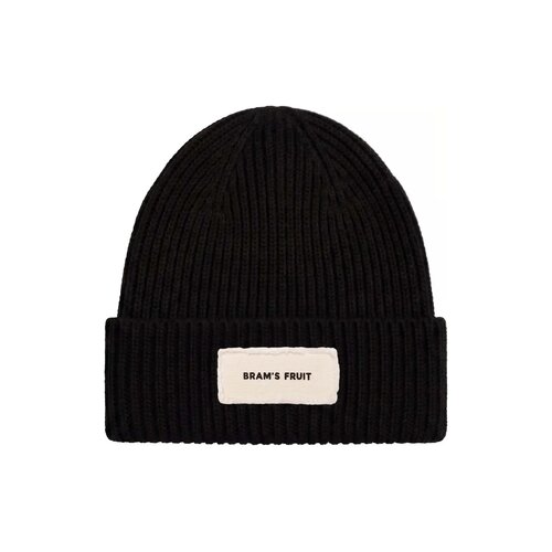 Distressed Label Beanie Black FW26 4321