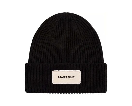 Distressed Label Beanie Black FW26 4321 Brams Fruit Distressed Label Beanie Black FW26 4321