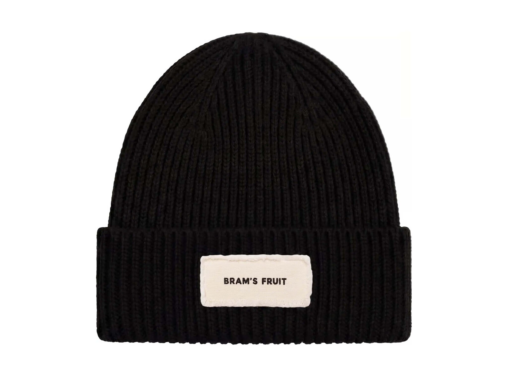Distressed Label Beanie Black FW26 4321 Brams Fruit Distressed Label Beanie Black FW26 4321