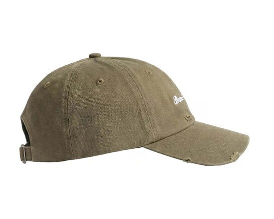 Brams Fruit Distressed Script Logo Cap Olive green FW26 2603