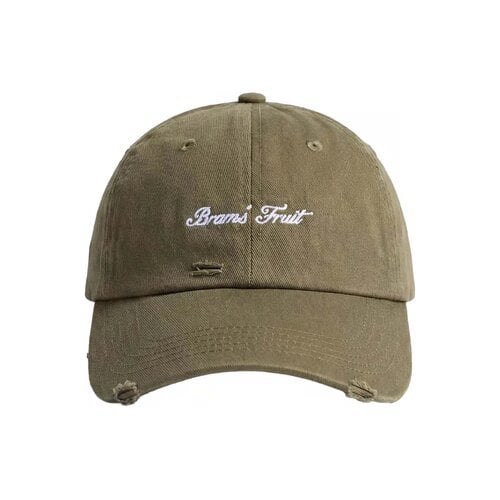 Distressed Script Logo Cap Olive green FW26 2603