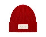 Brams Fruit Distressed Label Beanie Red FW26 2147