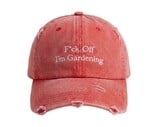 Brams Fruit F*ck Off I'm Gardening Cap Distressed Red FW26 2601