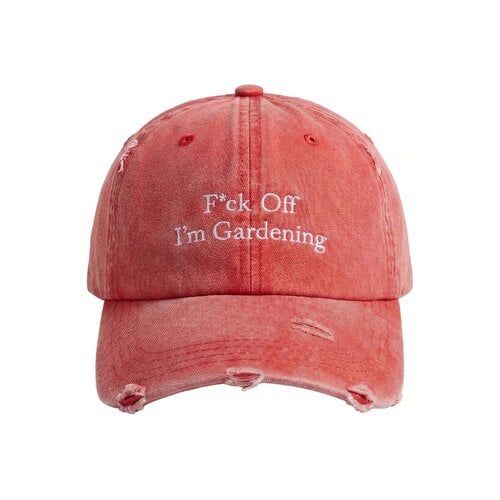 F*ck Off I'm Gardening Cap Distressed Red FW26 2601