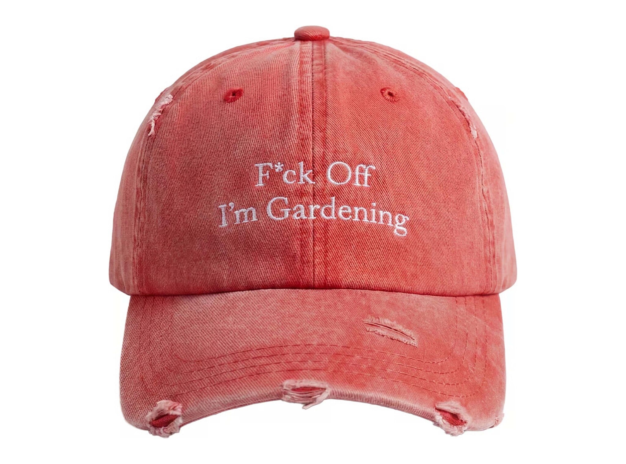 Brams Fruit F*ck Off I'm Gardening Cap Distressed Red FW26 2601