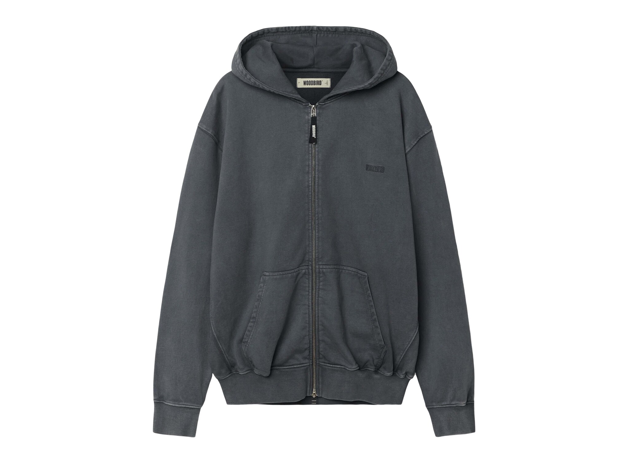WBPacs Warp Acid Zip Hoodie Slate Blue 2626 606 Woodbird WBPacs Warp Acid Zip Hoodie Slate Blue 2626 606
