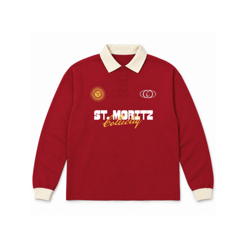 Moritz Soleil Knit Polo Deep Red CC 62032 402