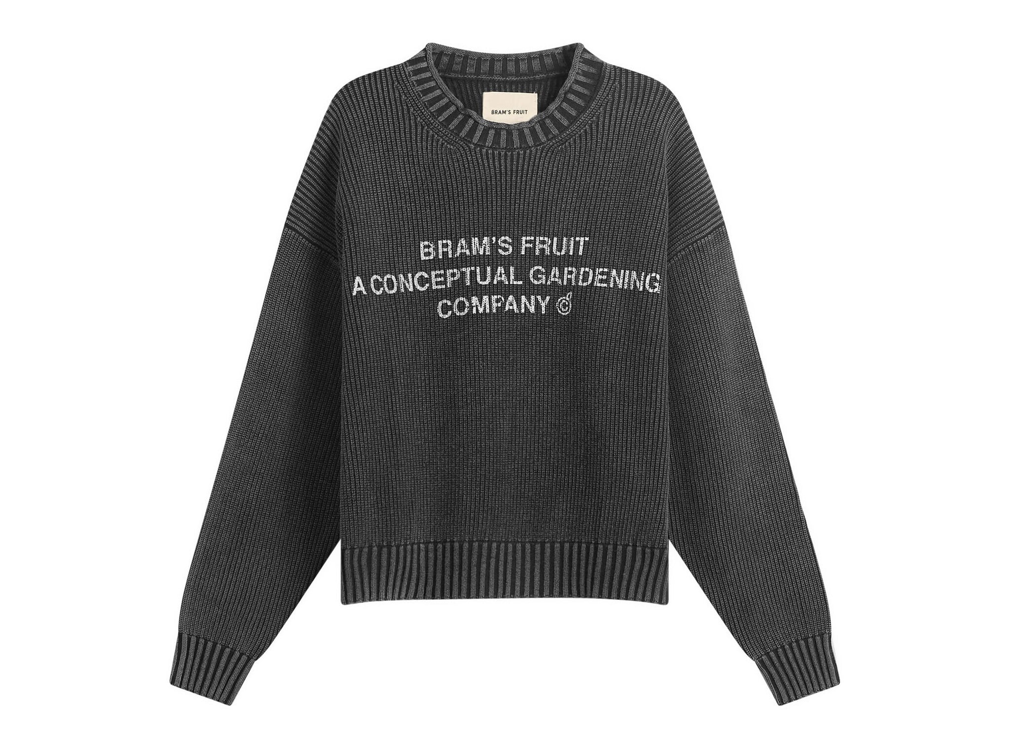 Brams Fruit Stamp Knit Charcoal Black 1266