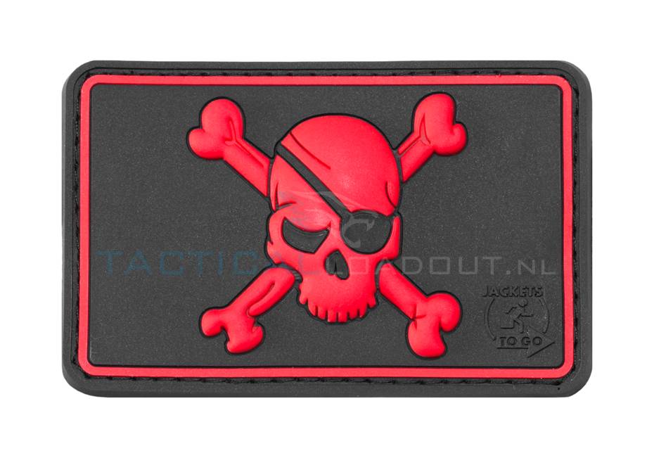 Pirate Skull PVC Patch Black Medic