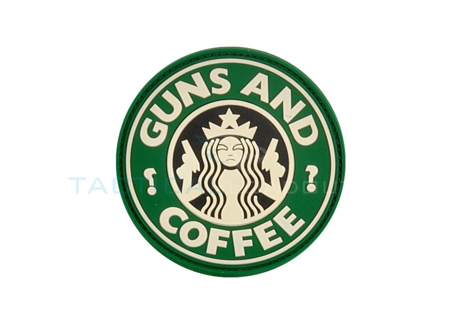 Guns and Coffee PVC Patch Green