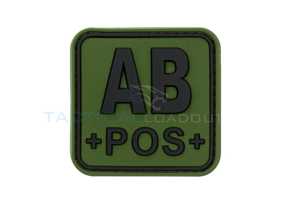 AB-POS Blood Type PVC Patch Olive