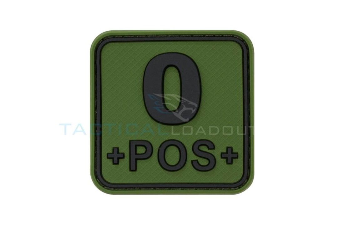 O-POS Blood Type PVC Patch Olive