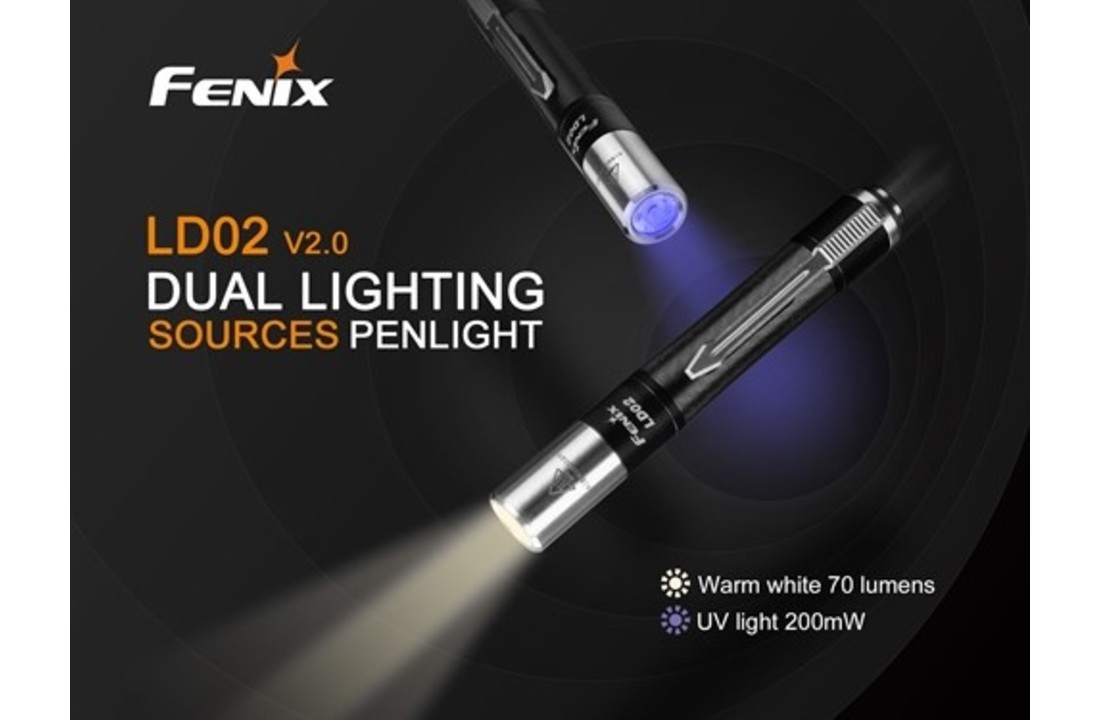 LD02 v2.0 Zaklamp (70 lumen) + UV licht