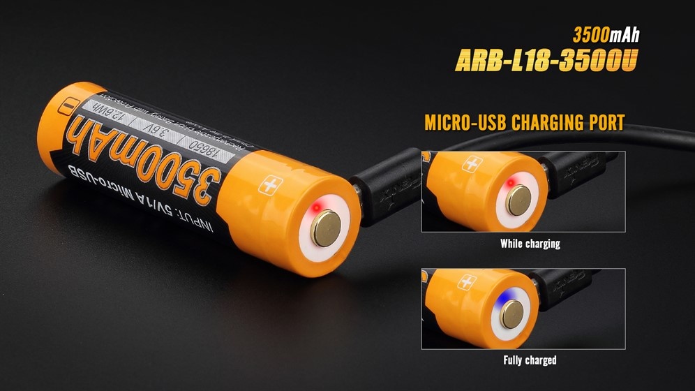 ARB-L18 USB (18650) oplaadbare 3.7V 3500mAh accu