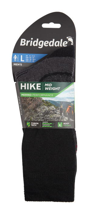 HIKE Midweight Merino Performance Socks Black