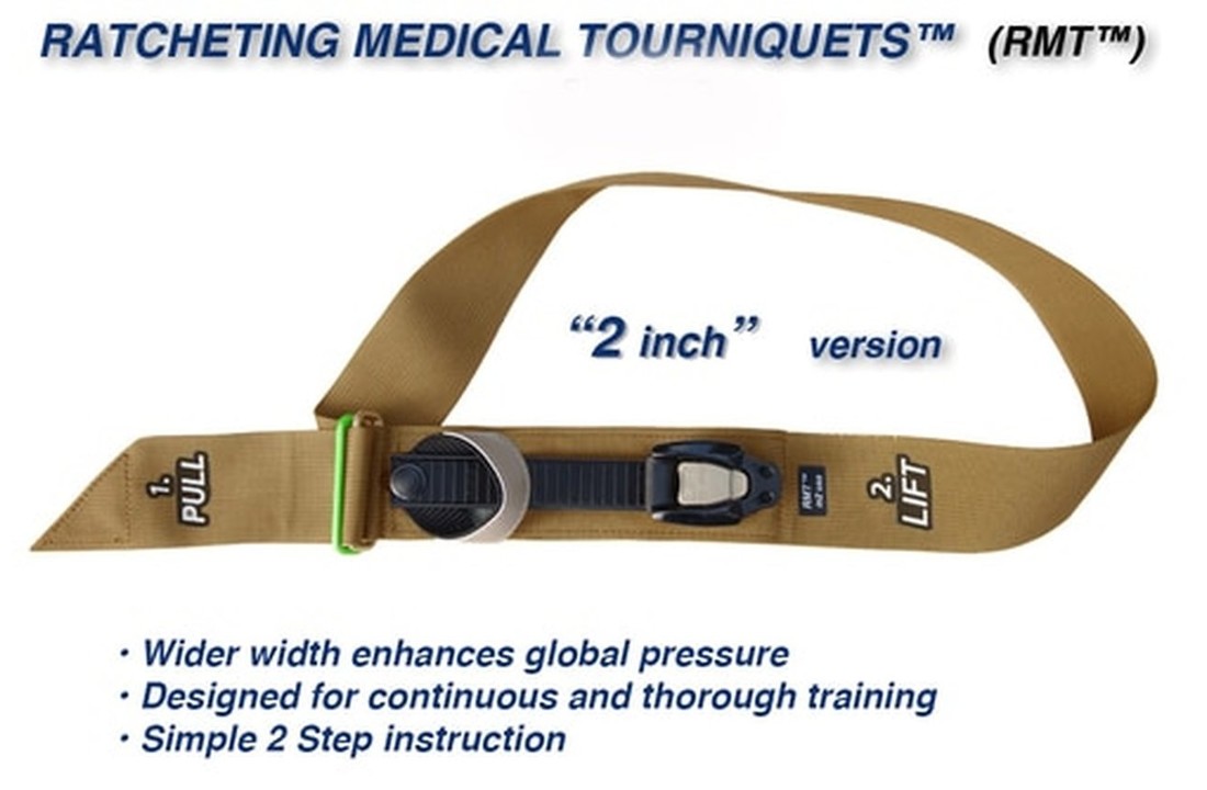 Ratcheting Medical Tourniquet® (RMT) – WIDE 2″/50mm Tan