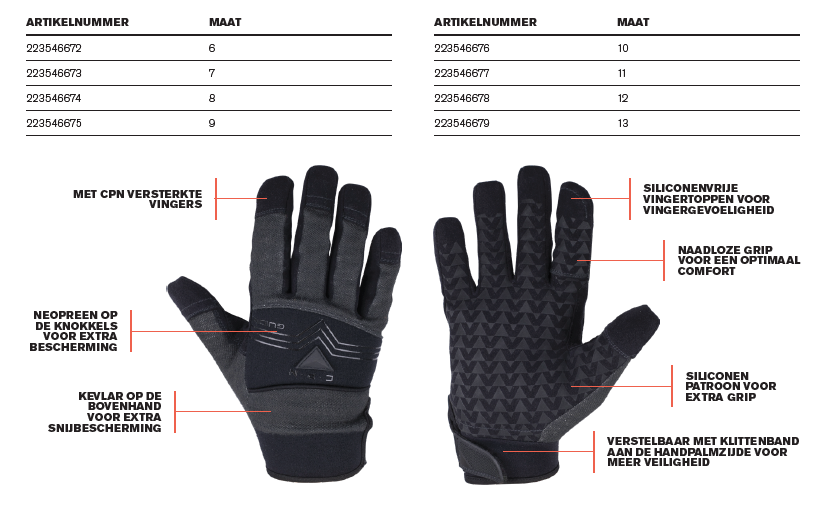 6204 CPN Gloves Black Grey