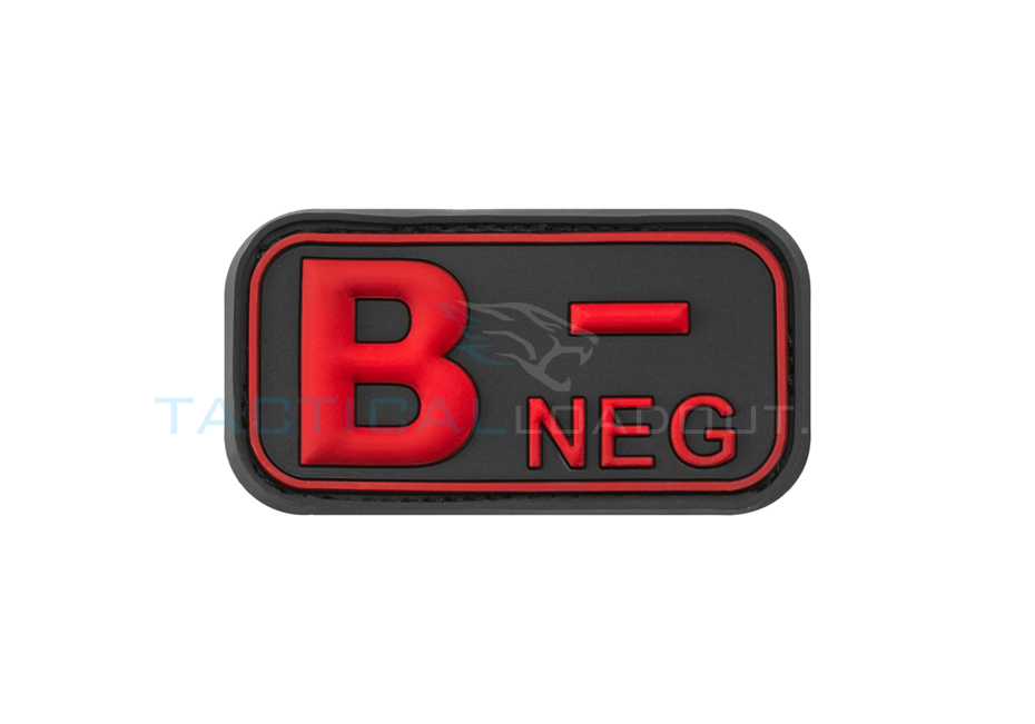B-Negative Blood Type PVC Patch Black Medic