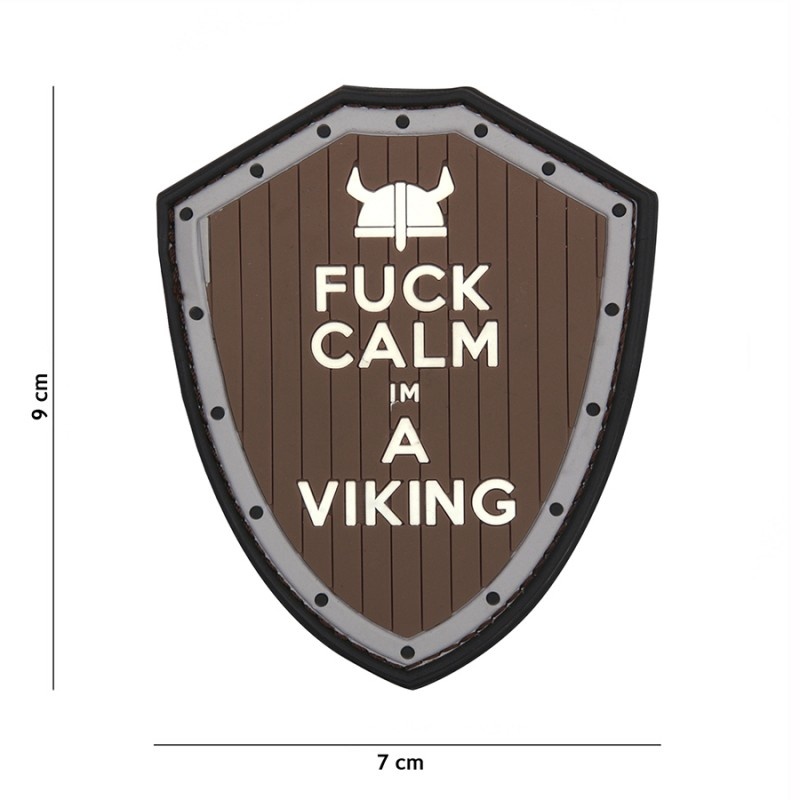 F#ck Calm I'm A Viking PVC Patch Grey