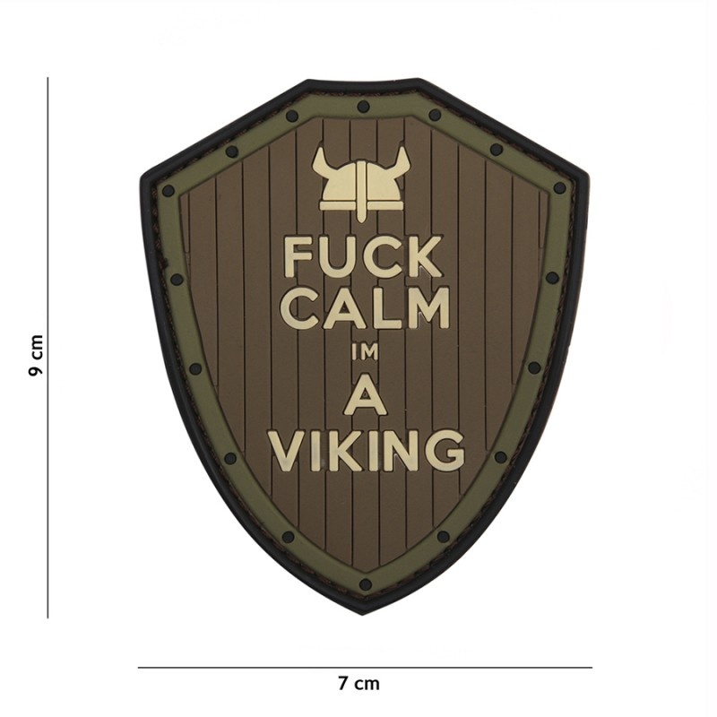 F#ck Calm I'm A Viking PVC Patch Olive