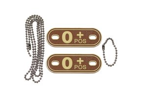 B-Positive Blood Type PVC Dogtag Desert