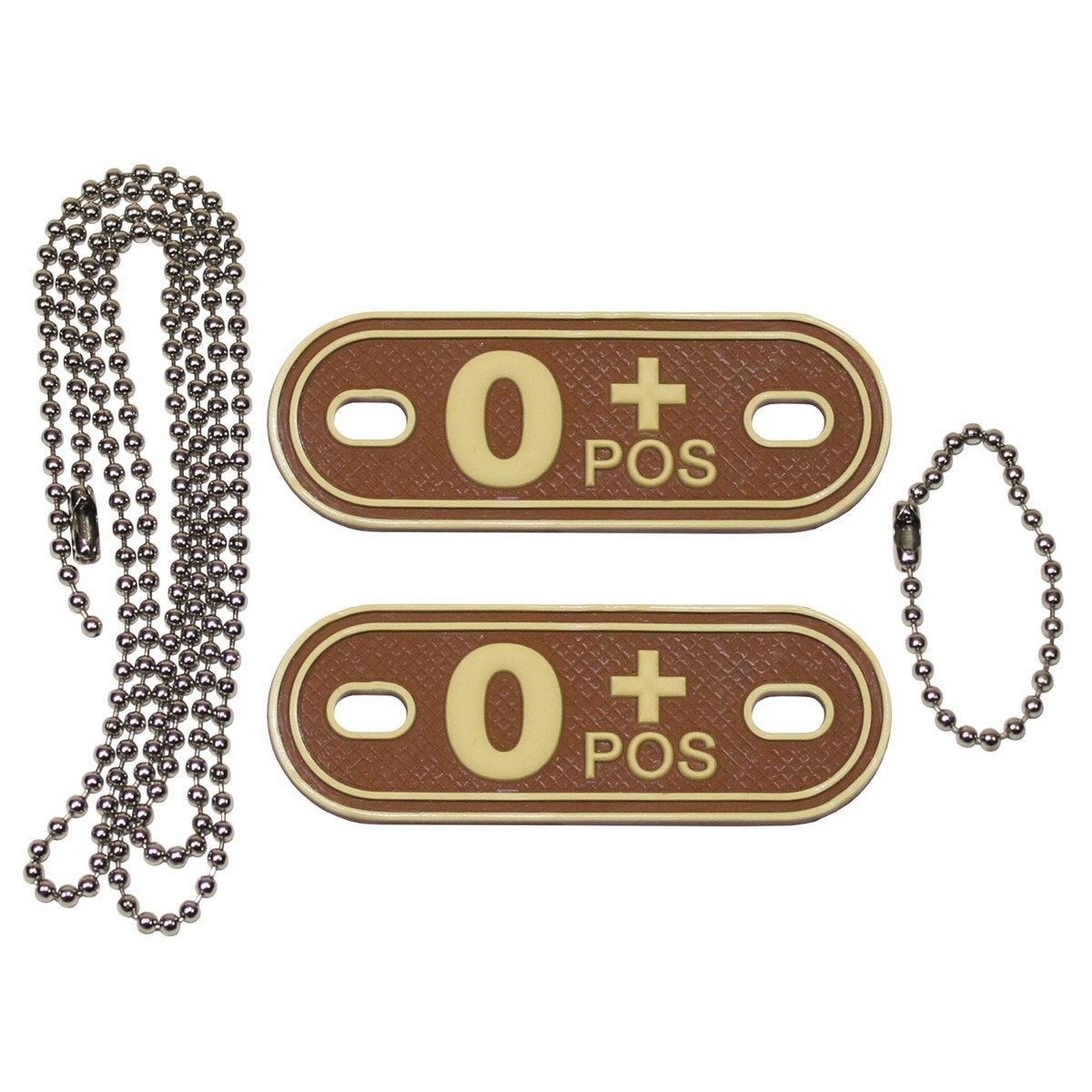 A-Negative Blood Type PVC Dogtag Desert
