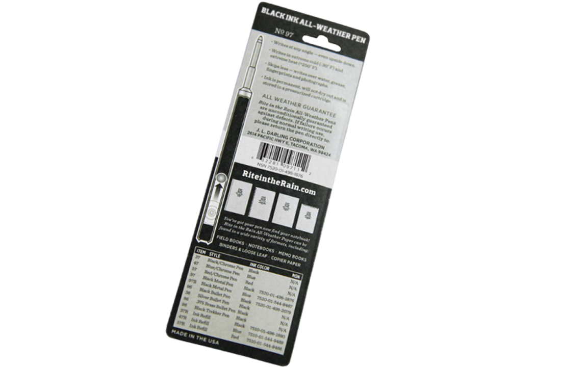 All Weather Clicker Pen Black