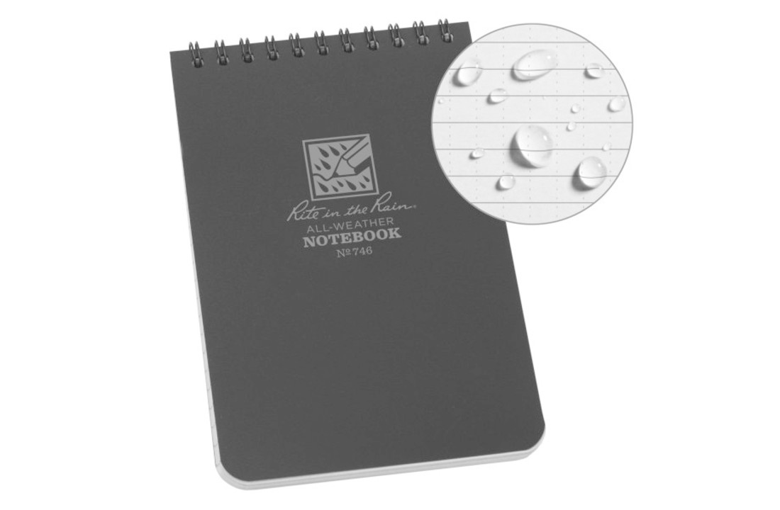 Top-Spiraal Notebook 4x6" Black